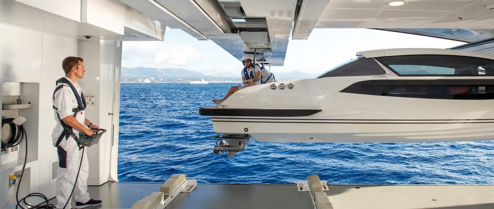 Superyacht crew on deck