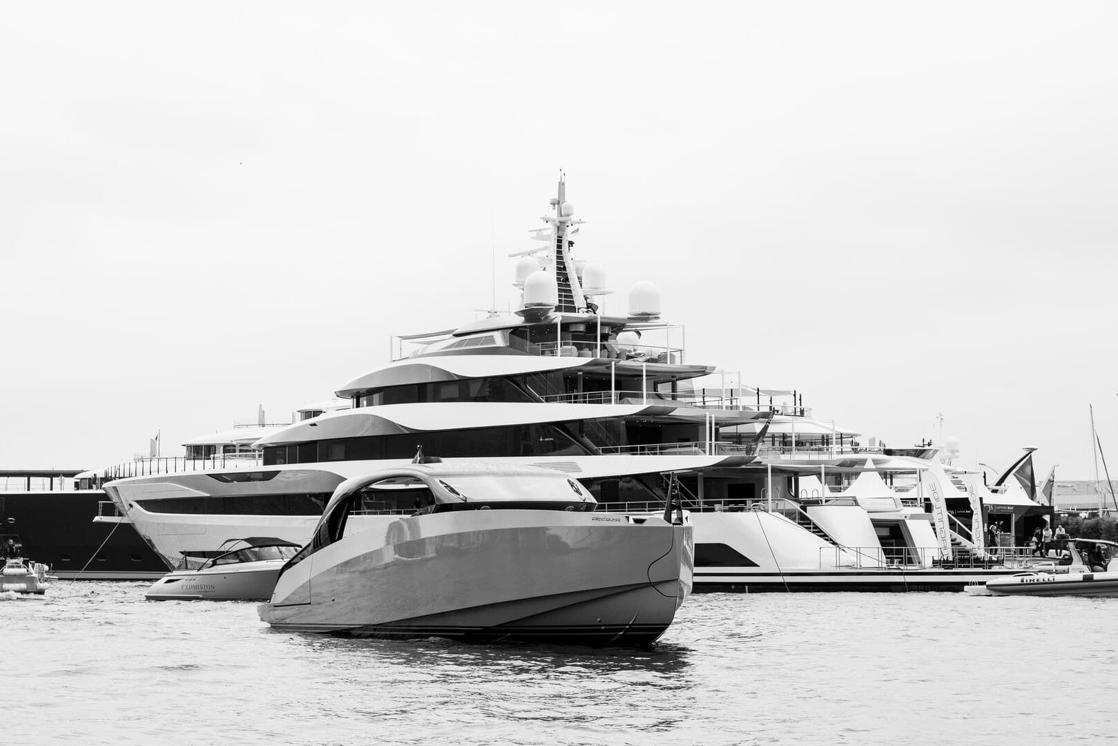 Superyacht fleet at berth